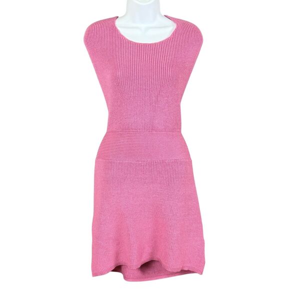 FP Beach Free People Convertible Low Back Convertible Halter Dress Pink Knit, L